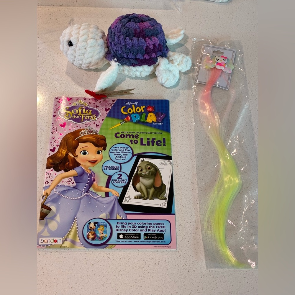 Disney Sofia the First Color and Play Set with Purple and Pink, Handmade Turtle